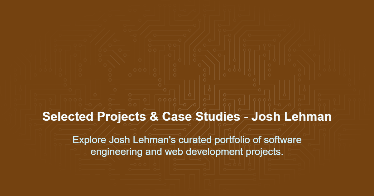 Portfolio | Production Software & Case Studies - Joshua R. Lehman ...